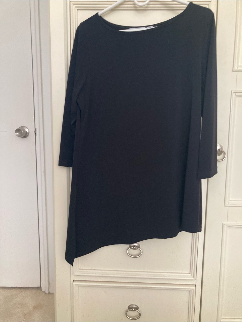 Susan Graver Black Asymmetrical Hem Tunic